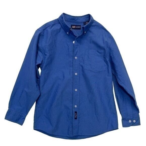 Faded Glory Button Down Shirt long sleeve oxford blue boys size 8-10 - Picture 1 of 7